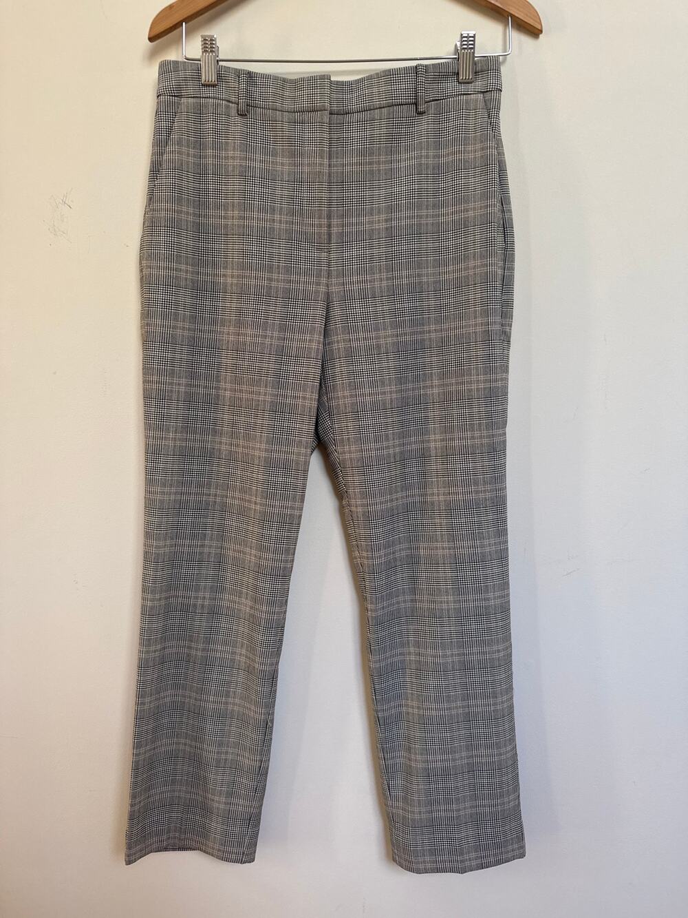 Aritzia Babaton Dress Pants Trousers Women's 8 Glencheck Plaid Gray Houndstooth
